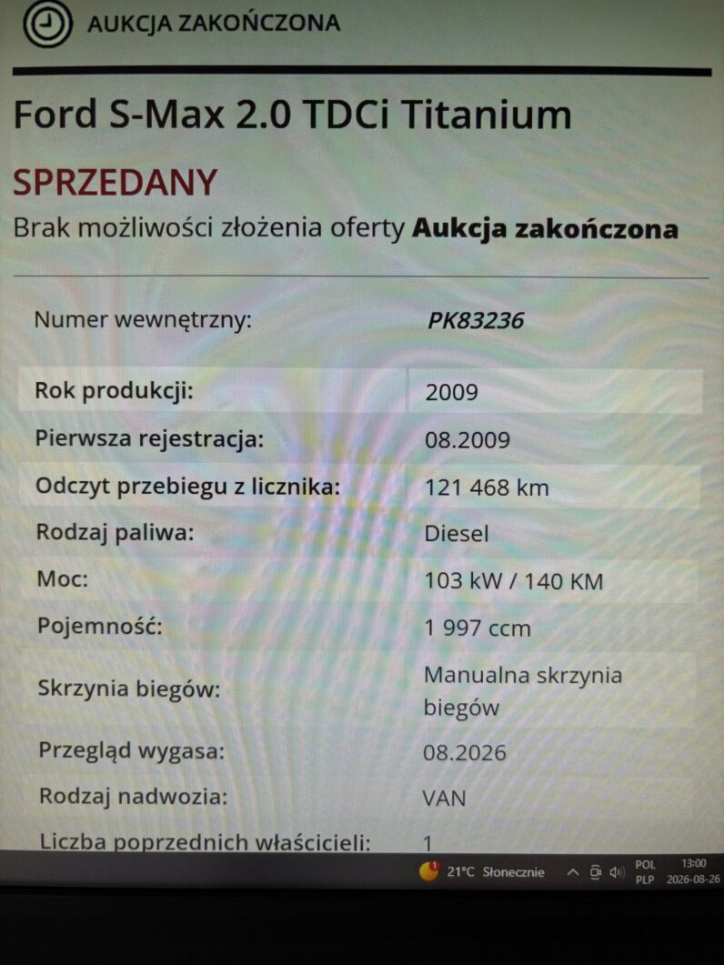FORD S-MAX 2.0 TDCi 140 KM TITANIUM